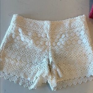 LOFT Riviera White Shorts with Elegant Lace